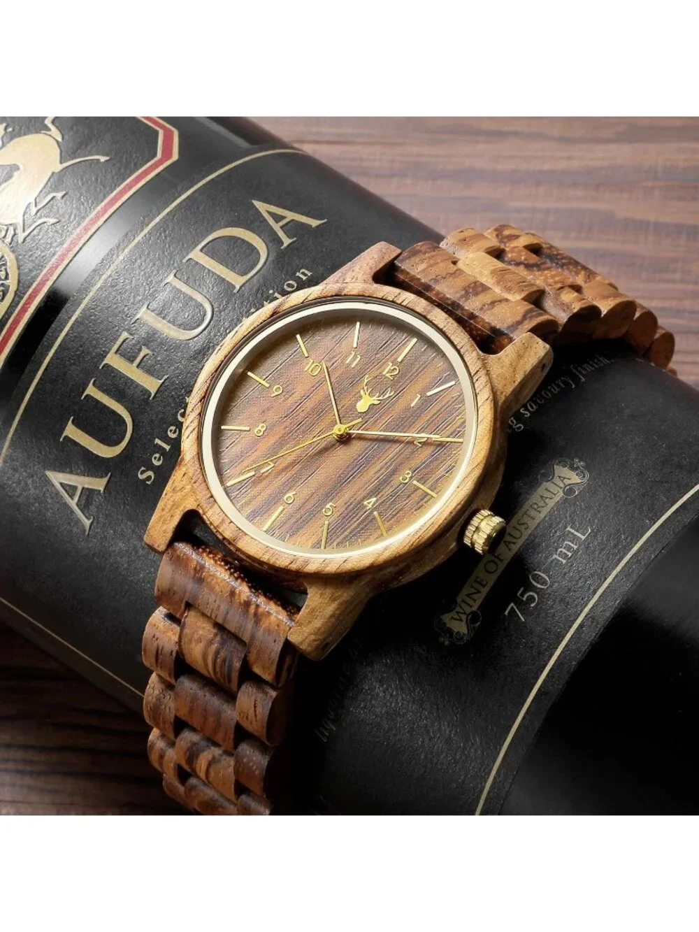 Mens All Brown Analog Unisex Natural Handmade Adjustable Waterproof Wooden Watch